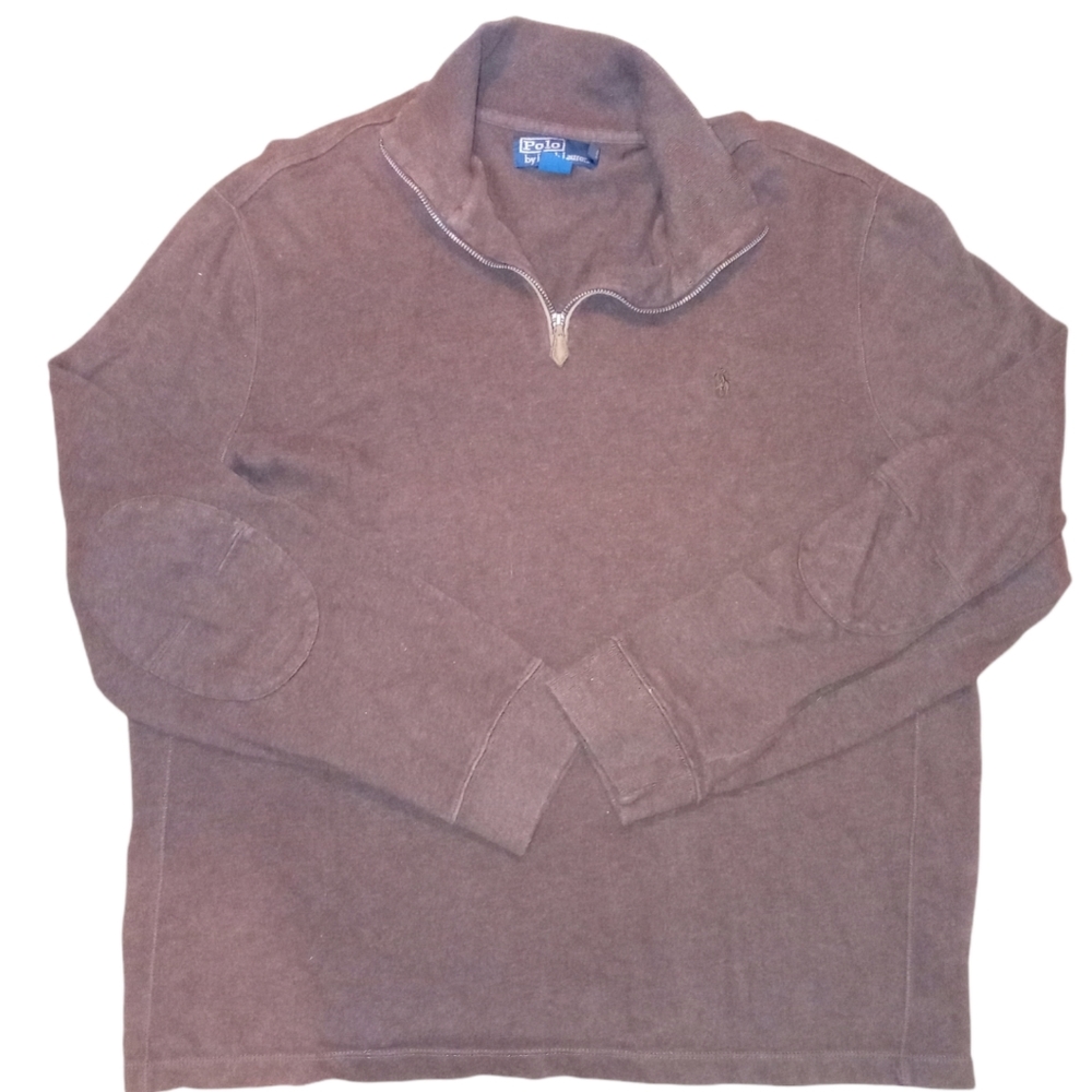 XL Men's Brown Polo Ralph Lauren Pullover w/ Elbow Patches.